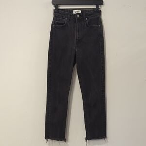 Reformation Jeans Liza Ultra High Rise Straight Fit Black size 26 Organic Cotton